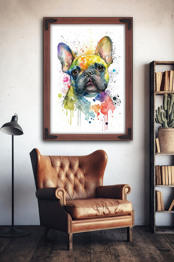 French Bulldog Watercolor Print Cute Pet Keepsake Wall Art Dog Lover Gift Adorable Canine Home Decor for Puppy Dog Lovers!