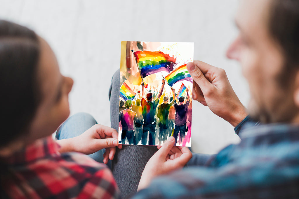 Gay Art Greeting Cards for Gay Pride Month or Coming Out Gifts LGBTQ Queer Holiday Cards - 5x7 inches in Packs of 1, 10, 30, and 50pcs