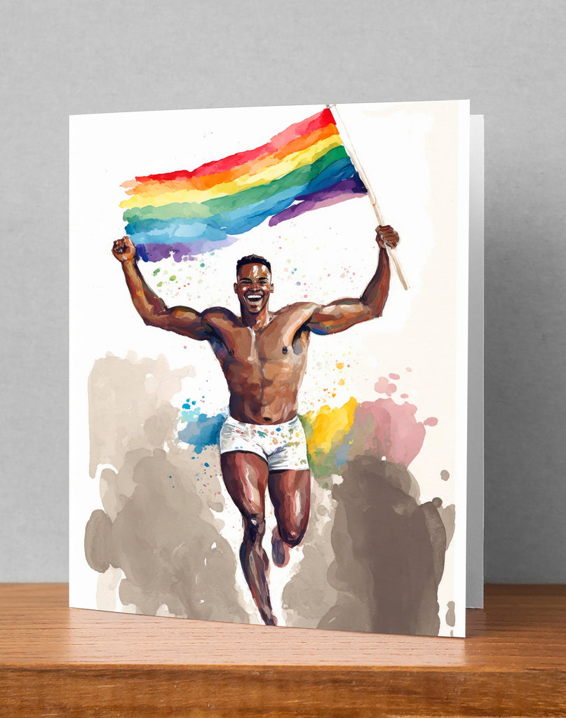 Gay Art Greeting Cards for Gay Pride Month or Coming Out Gifts LGBTQ Queer Holiday Cards - 5x7 inches in Packs of 1, 10, 30, and 50pcs