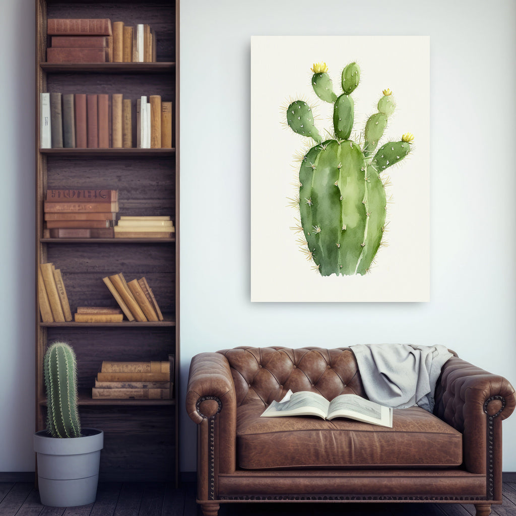 Cactus Plant Print Watercolor Painting Botanical Wall Art Southwest Artwork Gift Rustic Desert Home Decor