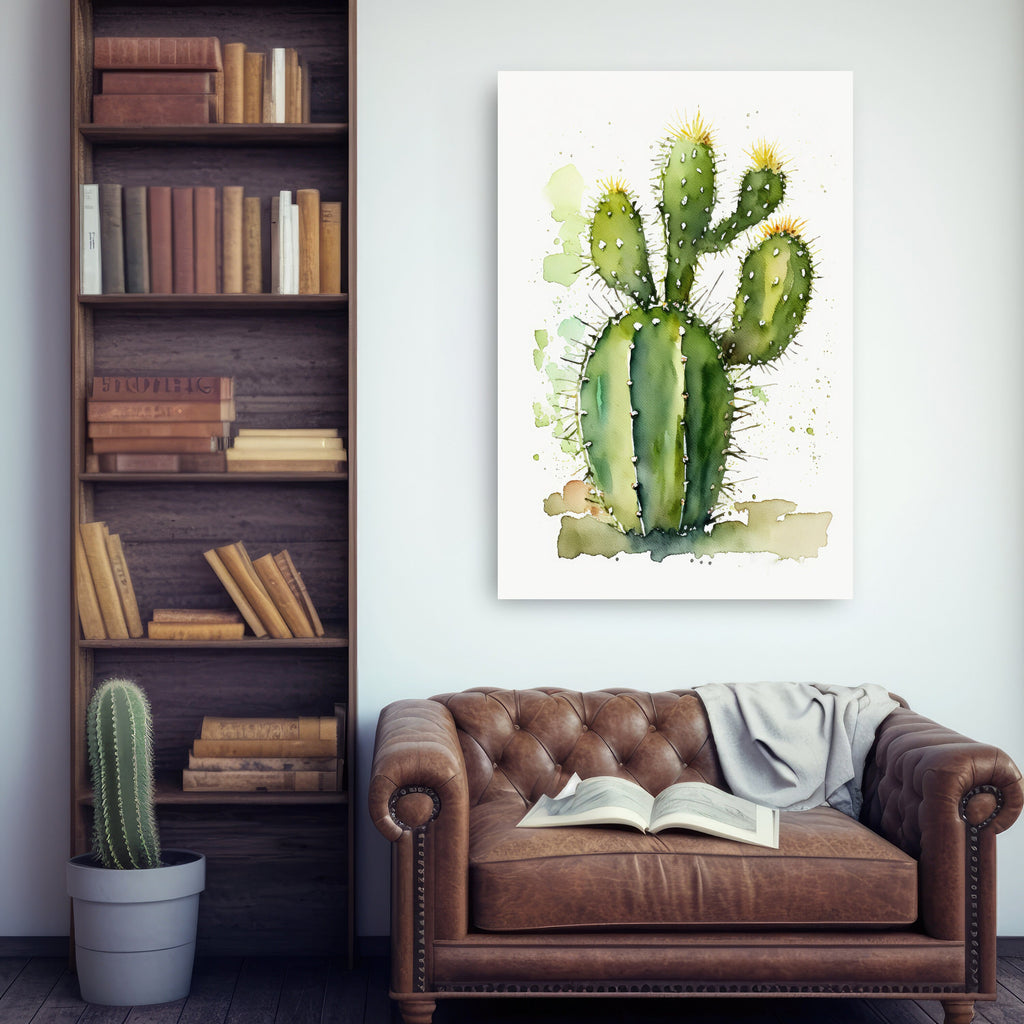 Cactus Plant Print Watercolor Painting Botanical Wall Art Southwest Artwork Gift Rustic Desert Home Decor