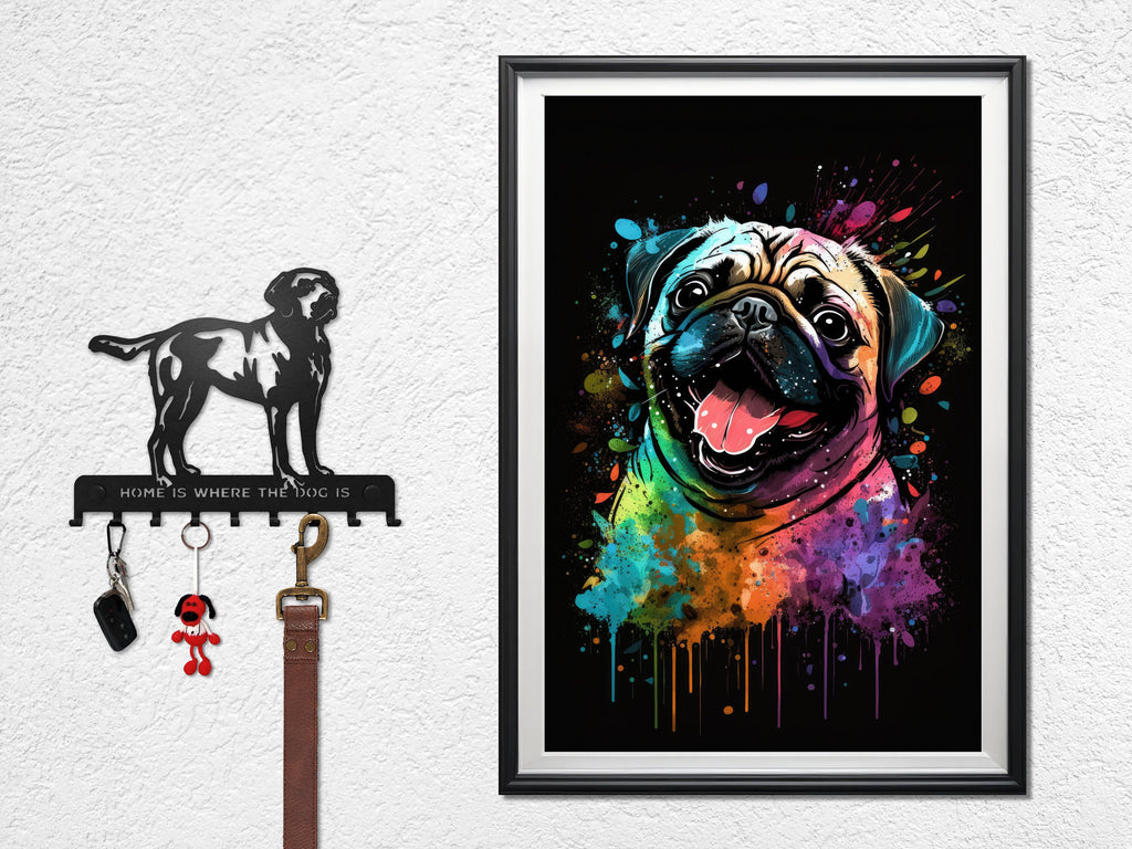 Pug Dog Watercolor Print Cute Pet Keepsake Wall Art Dog Lover Gift Adorable Canine Home Decor for Puppy Dog Lovers!