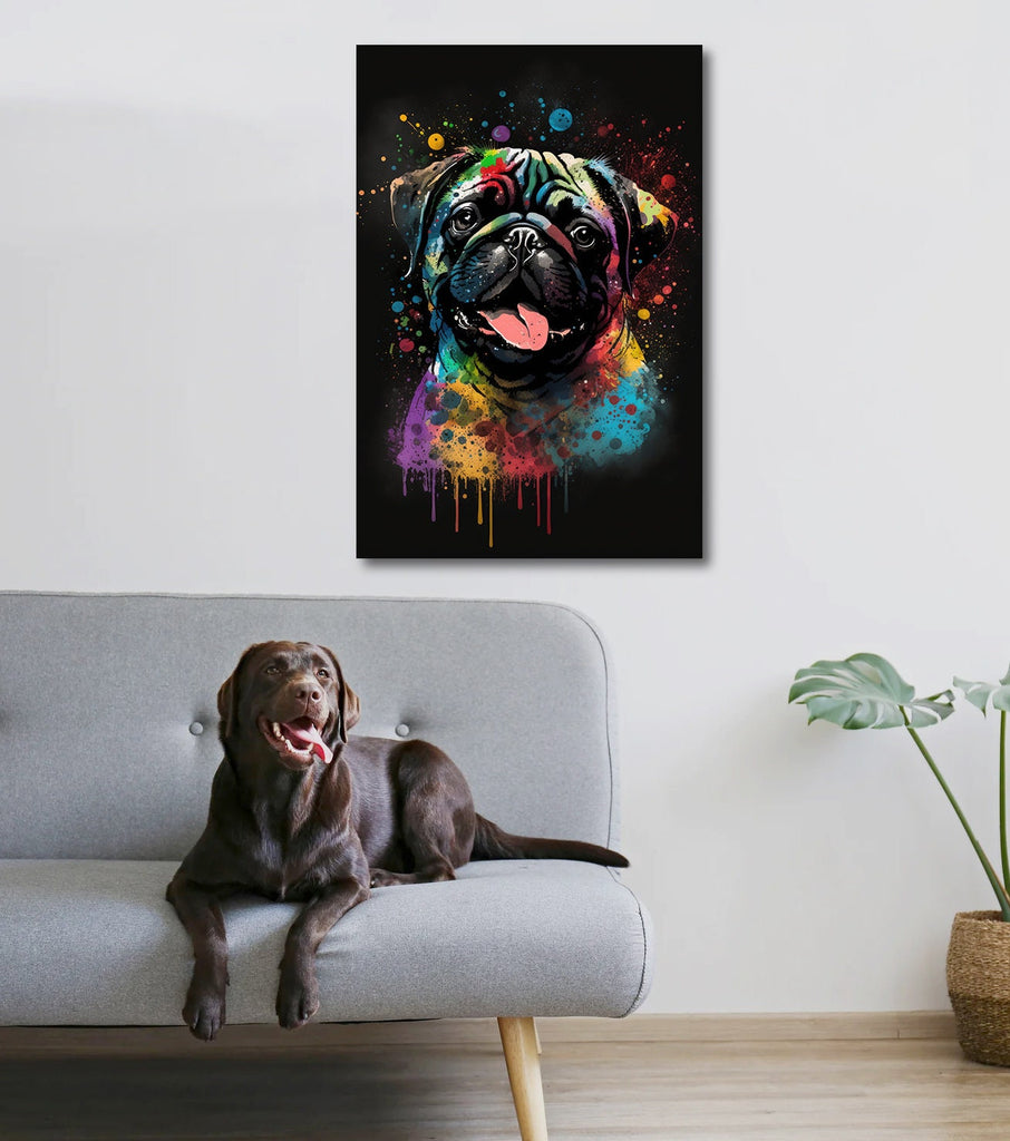 Pug Dog Watercolor Print Cute Pet Keepsake Wall Art Dog Lover Gift Adorable Canine Home Decor for Puppy Dog Lovers!