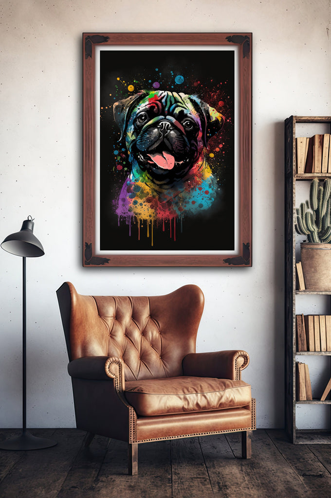 Pug Dog Watercolor Print Cute Pet Keepsake Wall Art Dog Lover Gift Adorable Canine Home Decor for Puppy Dog Lovers!