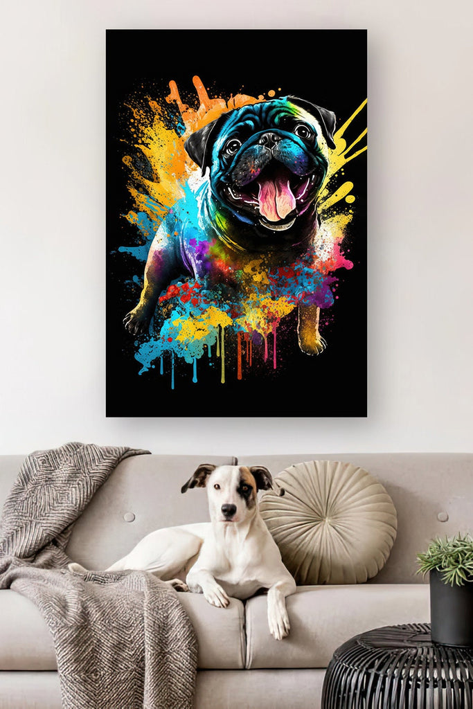 Pug Dog Watercolor Print Cute Pet Keepsake Wall Art Dog Lover Gift Adorable Canine Home Decor for Puppy Dog Lovers!