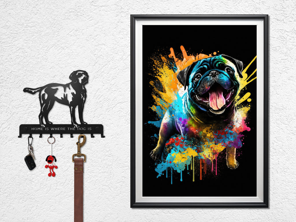 Pug Dog Watercolor Print Cute Pet Keepsake Wall Art Dog Lover Gift Adorable Canine Home Decor for Puppy Dog Lovers!