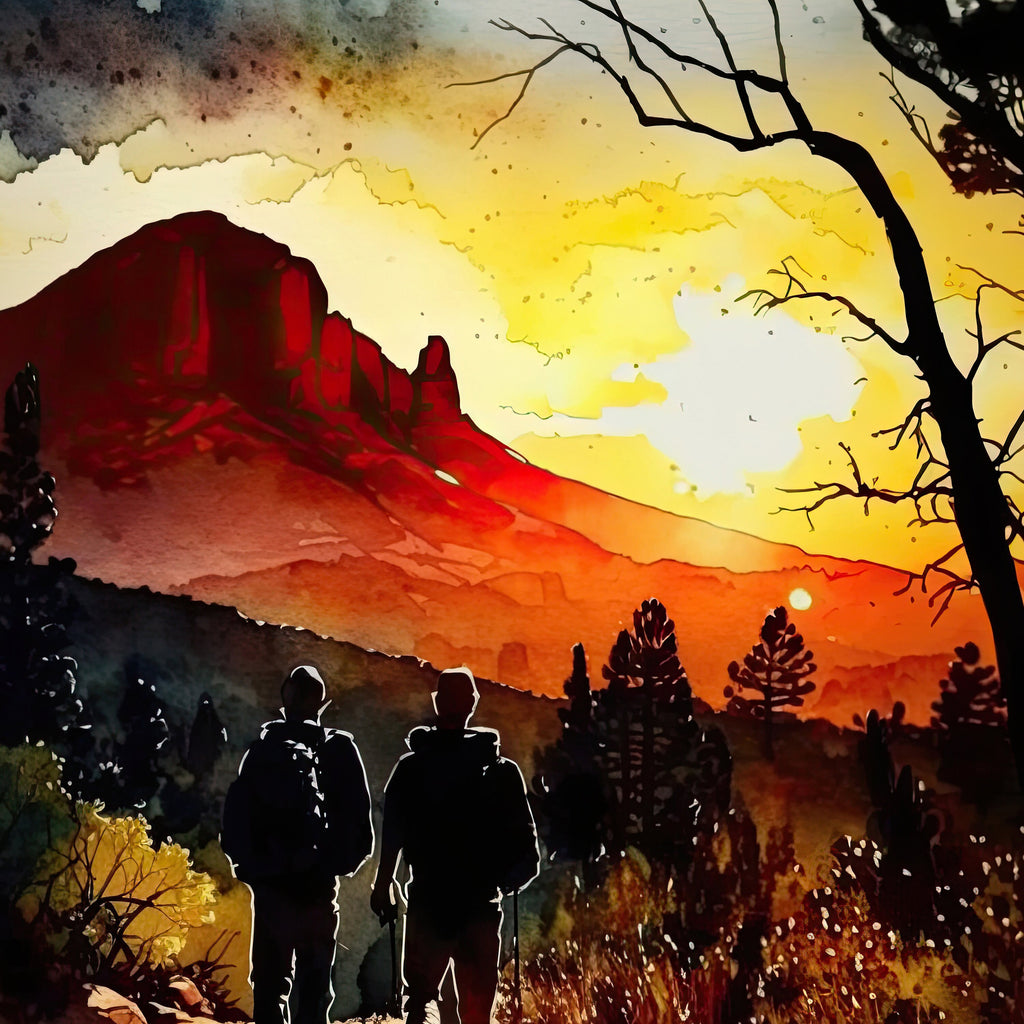 Watercolor Sedona Arizona Sunset Art Print Southwest Wall Art Landscape Gift Desert Home Western Decor