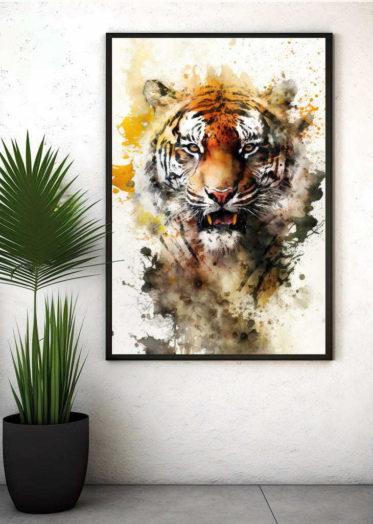 Tiger Print Wild Cat Animal Wall Art Colorful Wildlife Safari Gift Animal Jungle Nursery Home Decor