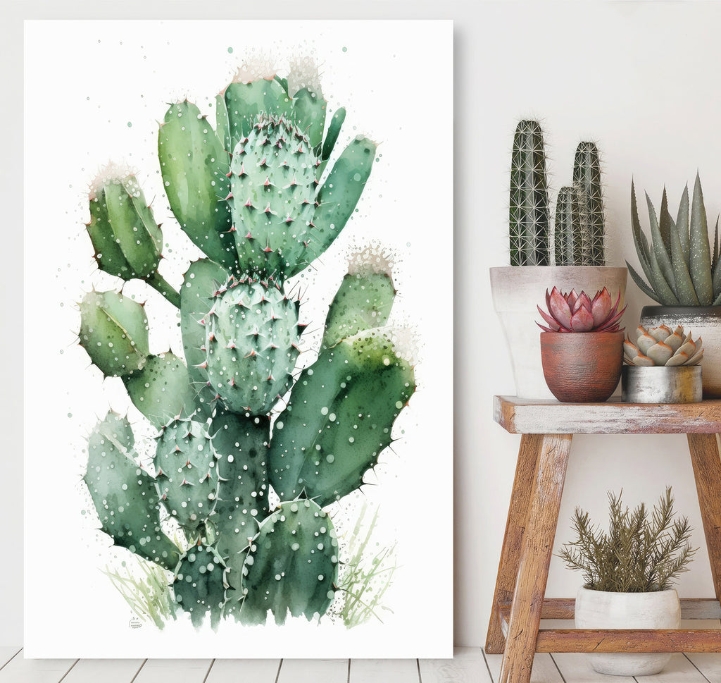 Cactus Plant Print Watercolor Painting Botanical Wall Art Southwest Artwork Gift Rustic Desert Home Decor