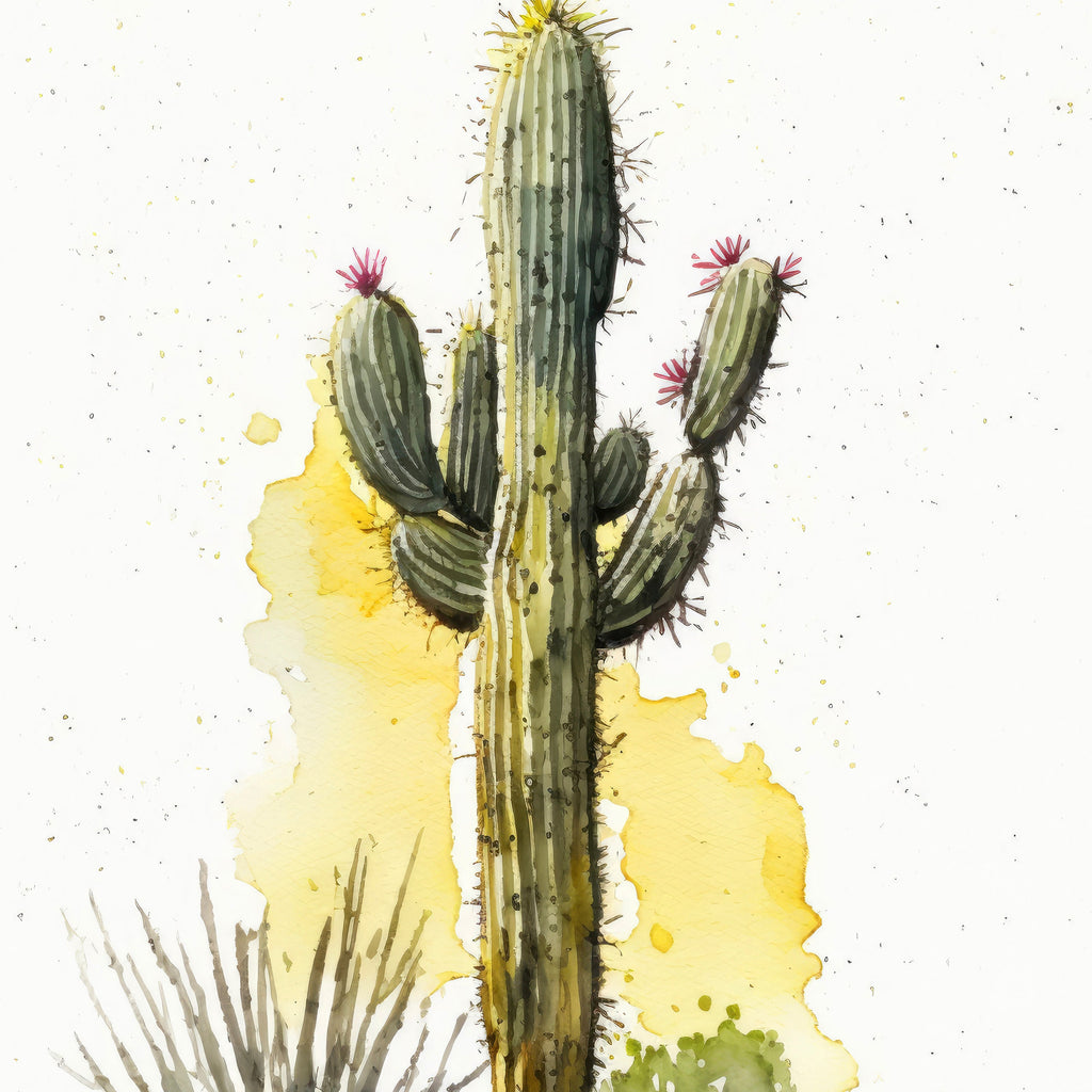 Cactus Plant Print Watercolor Painting Botanical Wall Art Southwest Artwork Gift Rustic Desert Home Decor