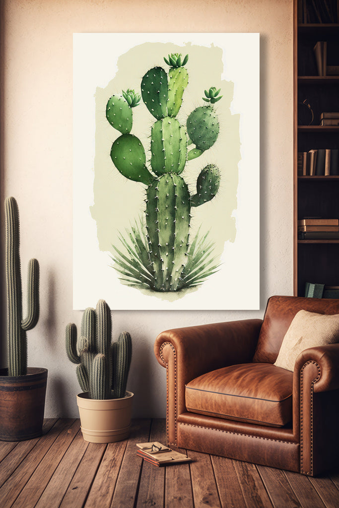 Cactus Plant Print Watercolor Painting Botanical Wall Art Southwest Artwork Gift Rustic Desert Home Decor