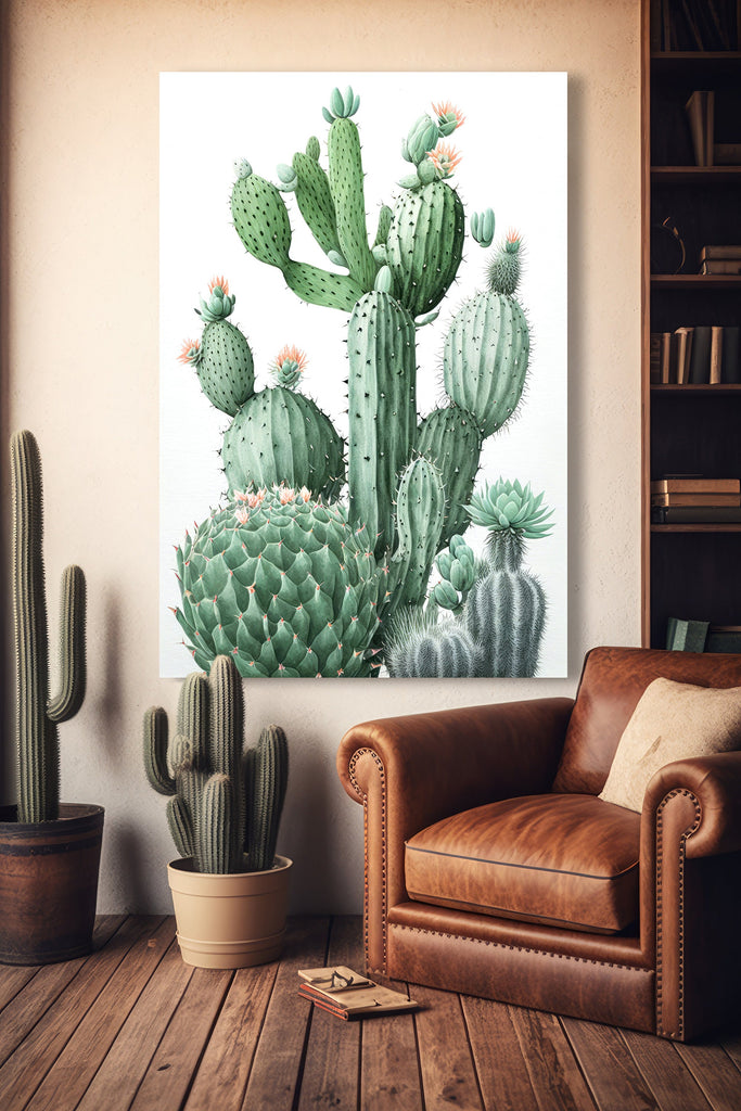 Cactus Plant Print Watercolor Painting Botanical Wall Art Southwest Artwork Gift Rustic Desert Home Decor