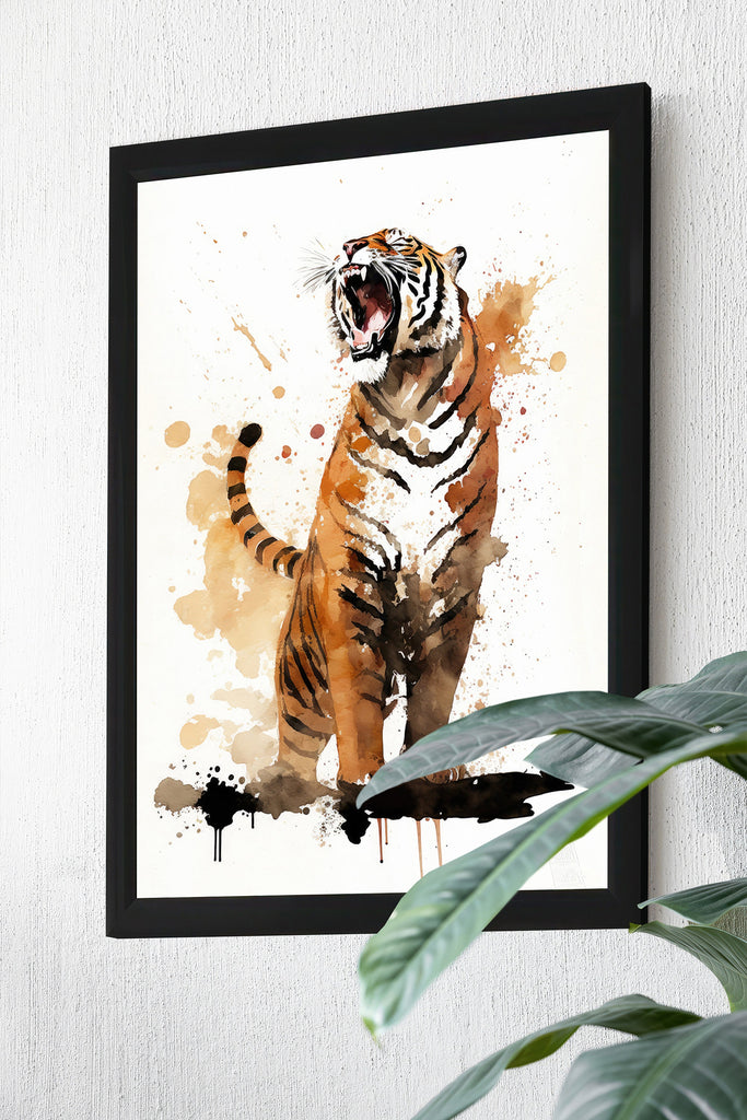 Tiger Roar Print Wild Cat Animal Wall Art Wildlife Safari Gift Animal Jungle Nursery Home Decor