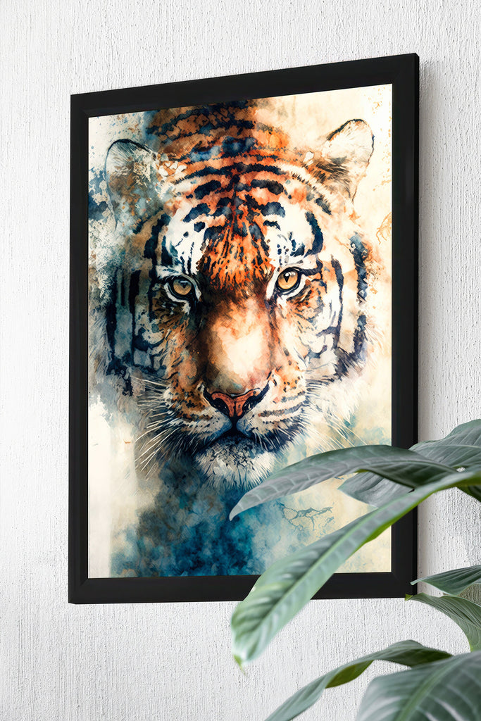 Tiger Print Wild Cat Animal Wall Art Colorful Wildlife Safari Gift Animal Jungle Nursery Home Decor