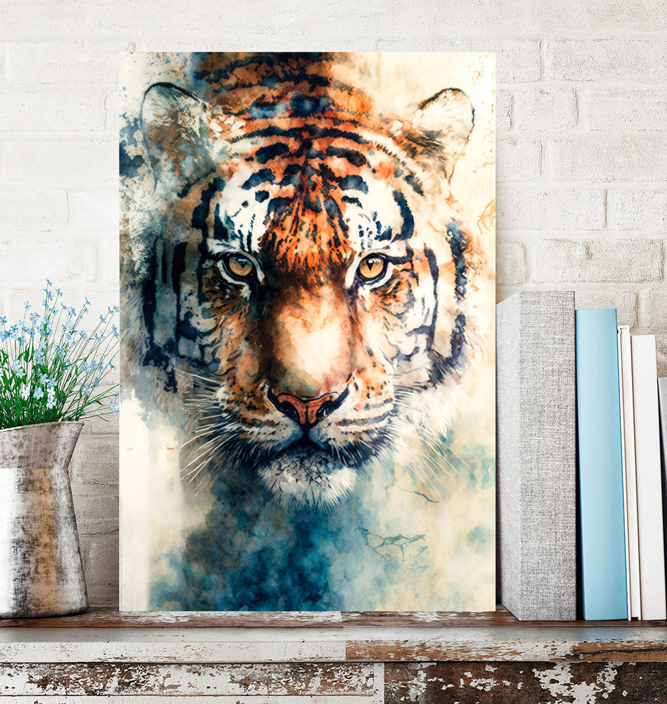 Tiger Print Wild Cat Animal Wall Art Colorful Wildlife Safari Gift Animal Jungle Nursery Home Decor