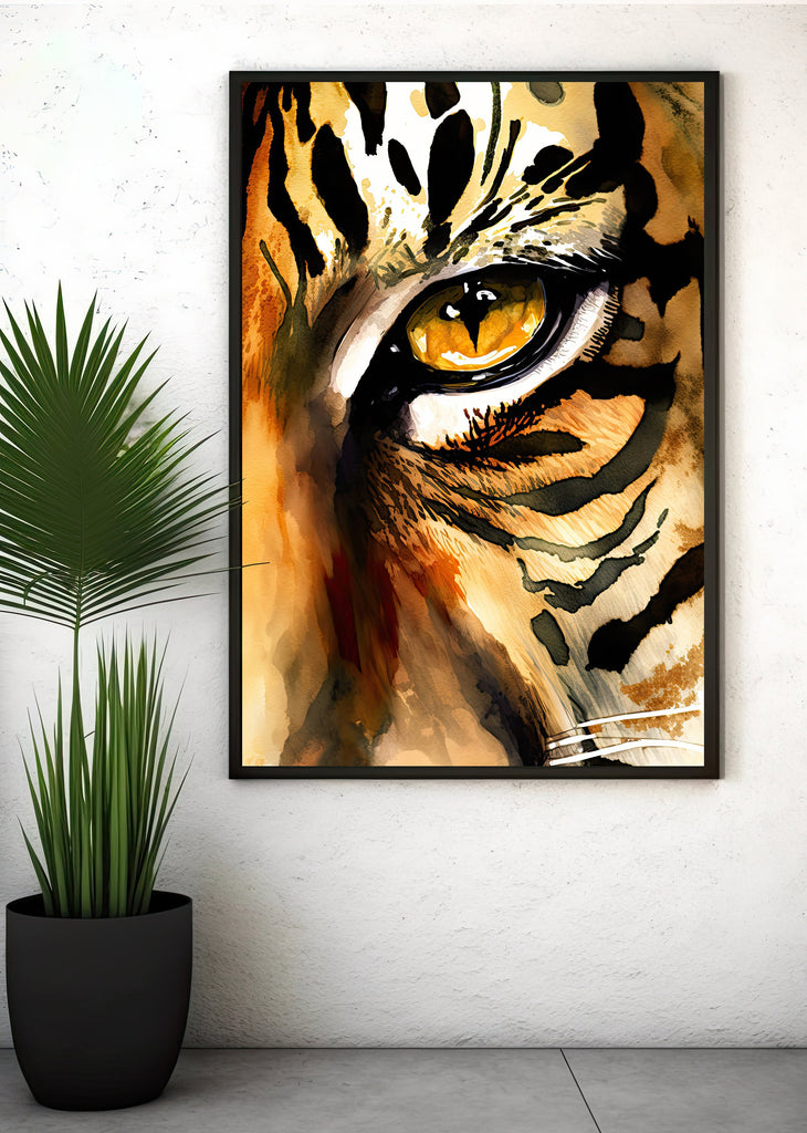 Tiger Print Wild Cat Animal Wall Art Colorful Wildlife Safari Gift Animal Jungle Nursery Home Decor