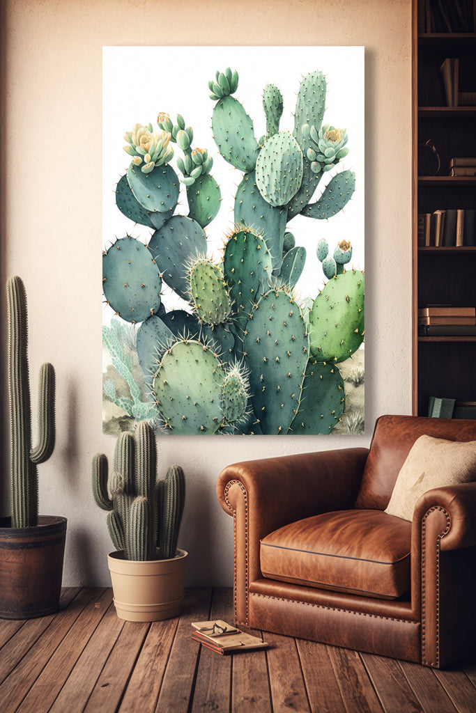 Cactus Plant Print Watercolor Painting Botanical Wall Art Southwest Artwork Gift Rustic Desert Home Decor