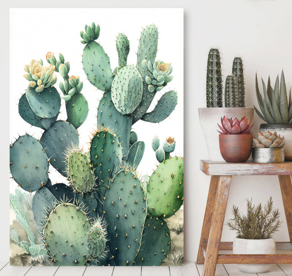 Cactus Plant Print Watercolor Painting Botanical Wall Art Southwest Artwork Gift Rustic Desert Home Decor