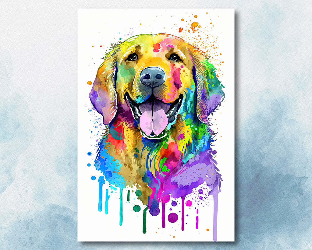 Golden Retriever Dog Watercolor Print Cute Pet Keepsake Wall Art Dog Lover Gift Adorable Canine Home Decor for Puppy Dog Lovers!