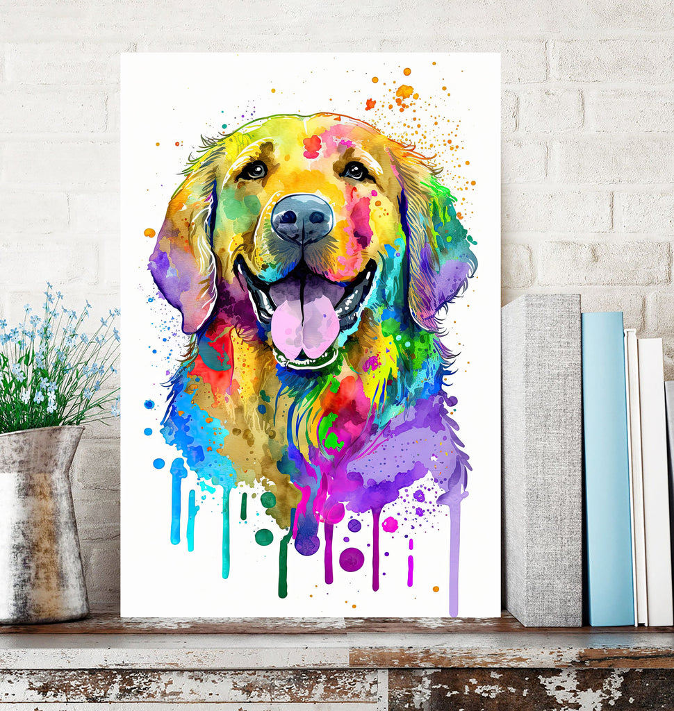 Golden Retriever Dog Watercolor Print Cute Pet Keepsake Wall Art Dog Lover Gift Adorable Canine Home Decor for Puppy Dog Lovers!