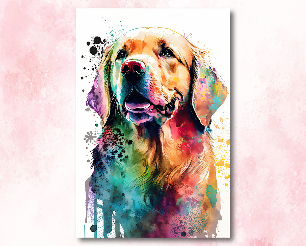 Golden Retriever Dog Watercolor Print Cute Pet Keepsake Wall Art Dog Lover Gift Adorable Canine Home Decor for Puppy Dog Lovers!