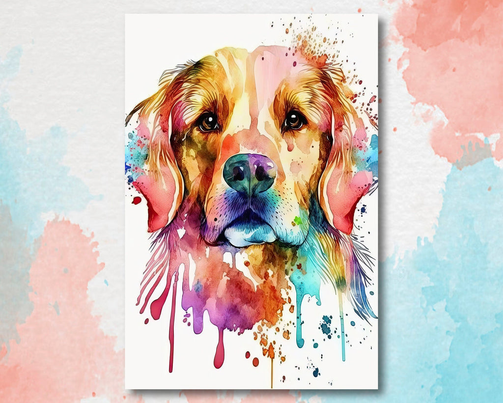 Golden Retriever Dog Watercolor Print Cute Pet Keepsake Wall Art Dog Lover Gift Adorable Canine Home Decor for Puppy Dog Lovers!