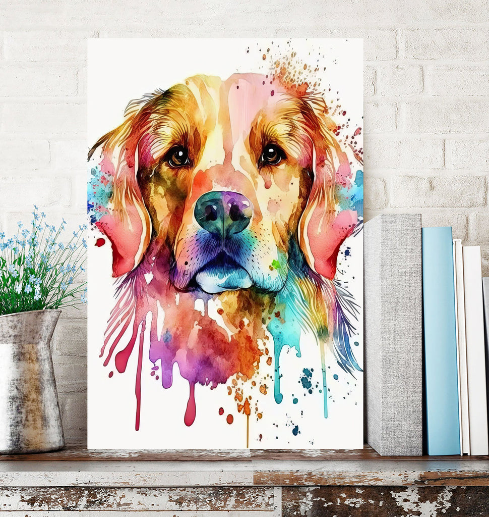 Golden Retriever Dog Watercolor Print Cute Pet Keepsake Wall Art Dog Lover Gift Adorable Canine Home Decor for Puppy Dog Lovers!