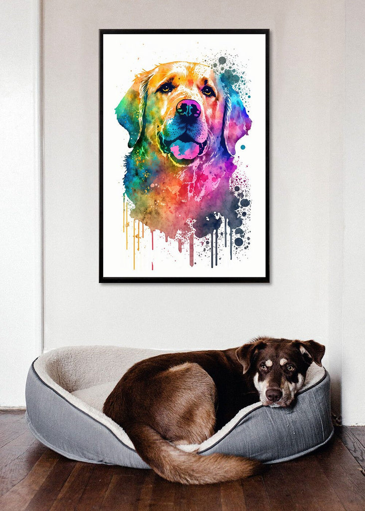 Golden Retriever Dog Watercolor Print Cute Pet Keepsake Wall Art Dog Lover Gift Adorable Canine Home Decor for Puppy Dog Lovers!