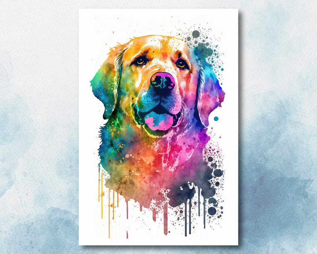 Golden Retriever Dog Watercolor Print Cute Pet Keepsake Wall Art Dog Lover Gift Adorable Canine Home Decor for Puppy Dog Lovers!