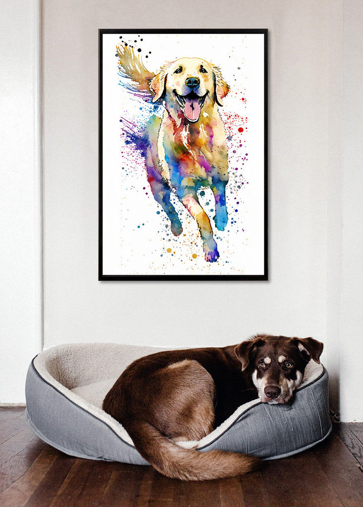 Golden Retriever Dog Watercolor Print Cute Pet Keepsake Wall Art Dog Lover Gift Adorable Canine Home Decor for Puppy Dog Lovers!