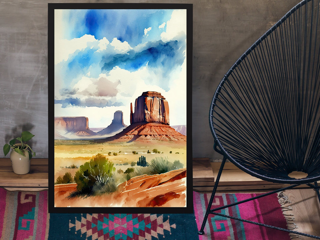 Monument Valley Print Arizona Sonoran Art Watercolor Desert Southwest Wall Art Boho Wall decor Gift Southwestern Decor