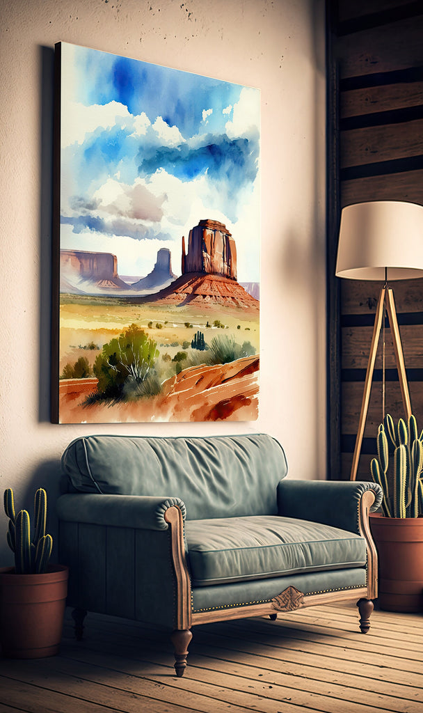 Monument Valley Print Arizona Sonoran Art Watercolor Desert Southwest Wall Art Boho Wall decor Gift Southwestern Decor