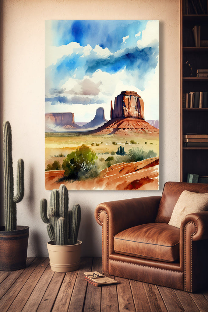 Monument Valley Print Arizona Sonoran Art Watercolor Desert Southwest Wall Art Boho Wall decor Gift Southwestern Decor