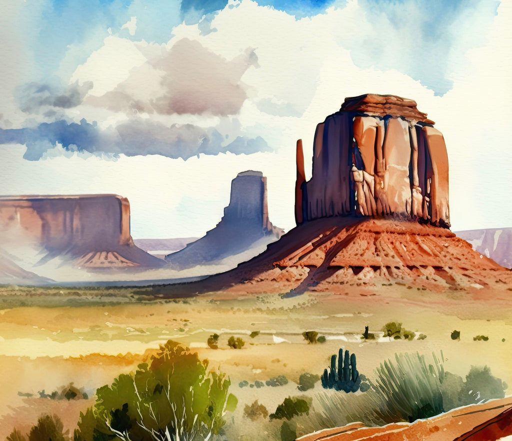 Monument Valley Print Arizona Sonoran Art Watercolor Desert Southwest Wall Art Boho Wall decor Gift Southwestern Decor