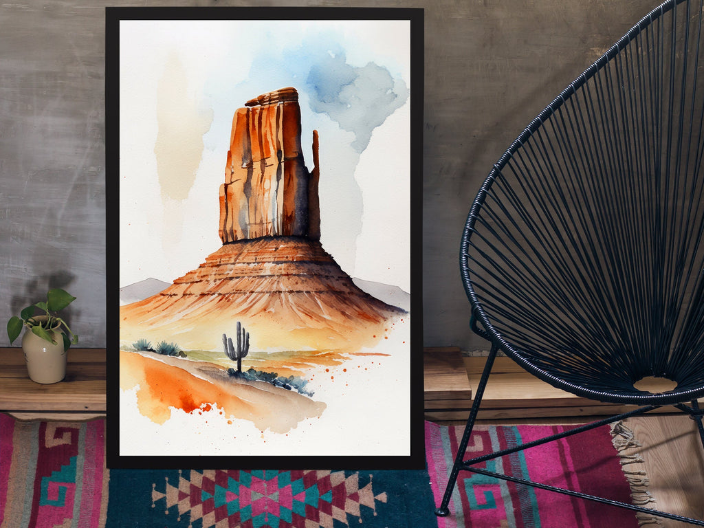 Monument Valley Print Arizona Sonoran Art Watercolor Desert Southwest Wall Art Boho Wall decor Gift Southwestern Decor