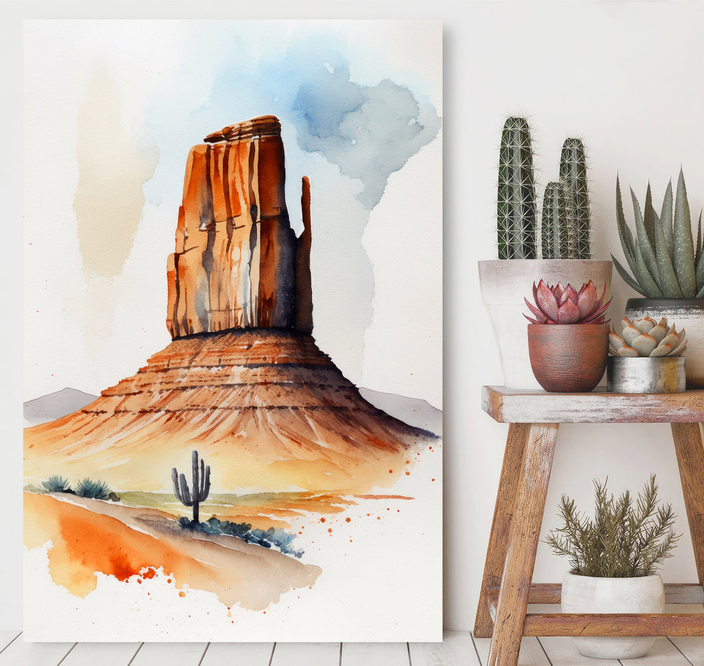 Monument Valley Print Arizona Sonoran Art Watercolor Desert Southwest Wall Art Boho Wall decor Gift Southwestern Decor