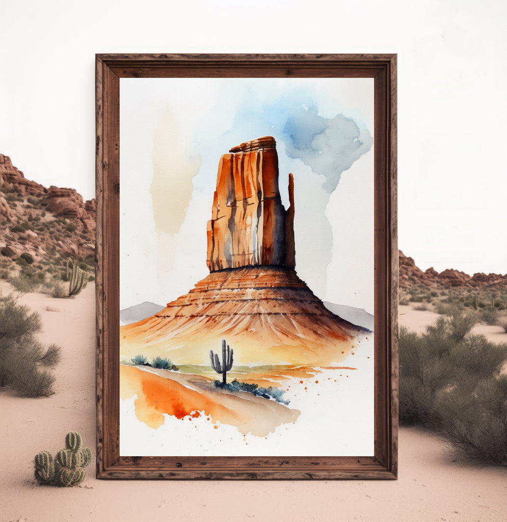 Monument Valley Print Arizona Sonoran Art Watercolor Desert Southwest Wall Art Boho Wall decor Gift Southwestern Decor