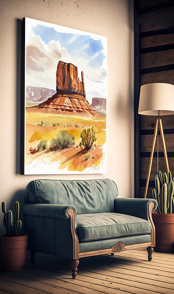 Monument Valley Print Arizona Sonoran Art Watercolor Desert Southwest Wall Art Boho Wall decor Gift Southwestern Decor