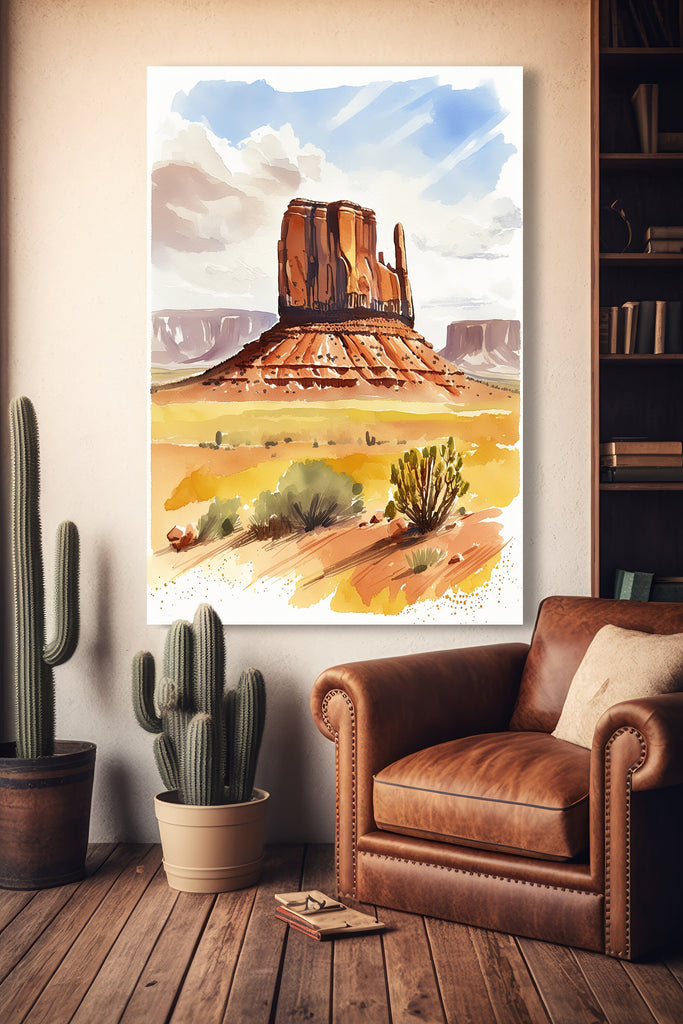 Monument Valley Print Arizona Sonoran Art Watercolor Desert Southwest Wall Art Boho Wall decor Gift Southwestern Decor