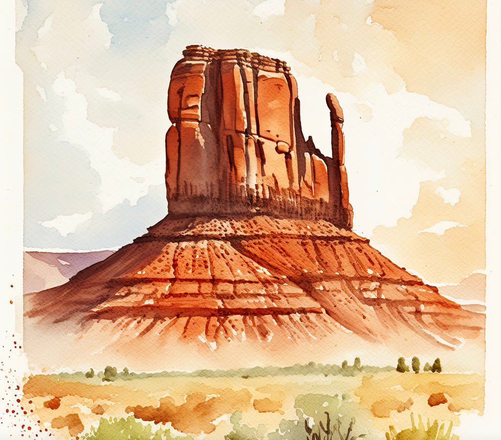 Monument Valley Print Arizona Sonoran Art Watercolor Desert Southwest Wall Art Boho Wall decor Gift Southwestern Decor