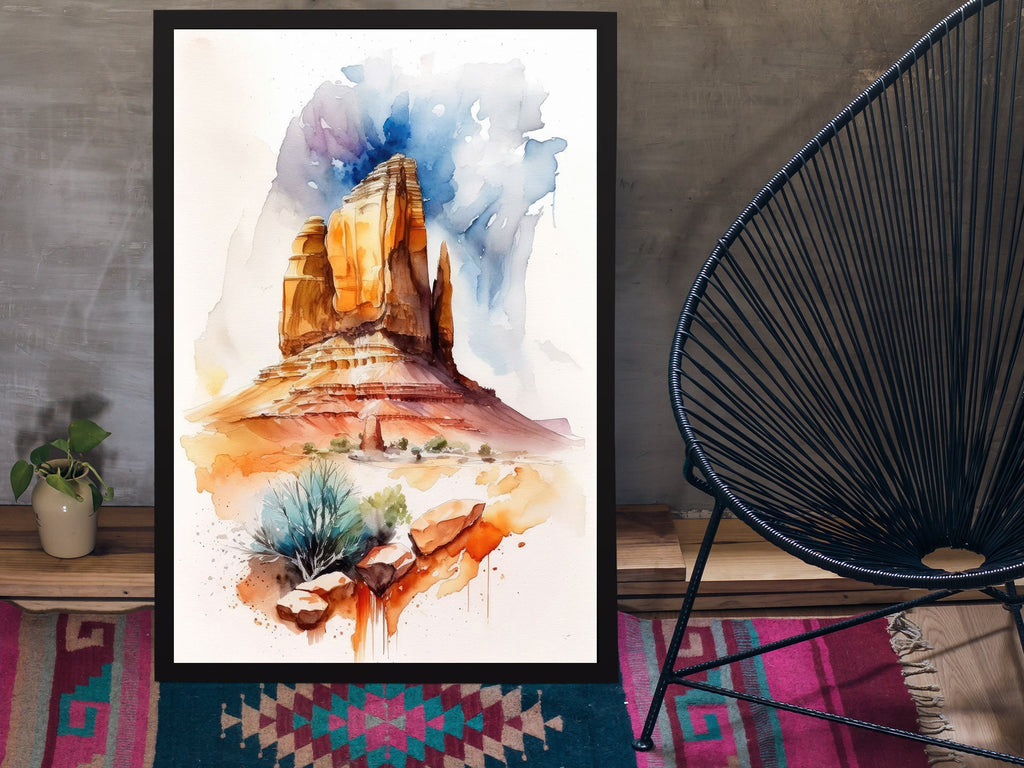 Monument Valley Print Arizona Sonoran Art Watercolor Desert Southwest Wall Art Boho Wall decor Gift Southwestern Decor