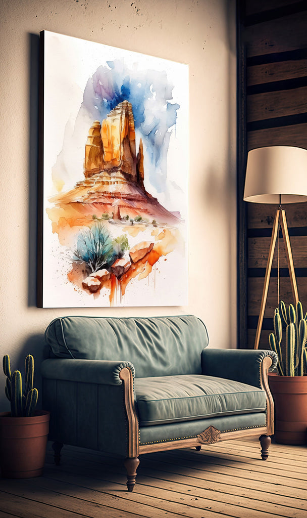 Monument Valley Print Arizona Sonoran Art Watercolor Desert Southwest Wall Art Boho Wall decor Gift Southwestern Decor