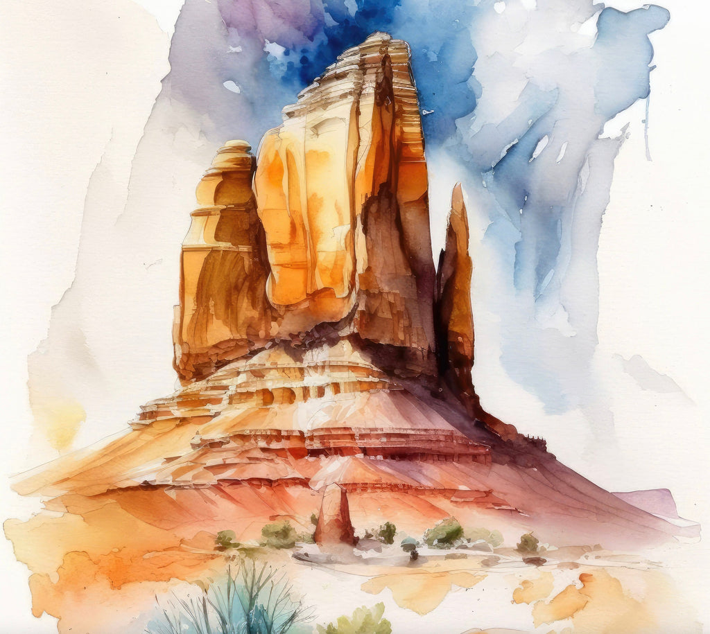 Monument Valley Print Arizona Sonoran Art Watercolor Desert Southwest Wall Art Boho Wall decor Gift Southwestern Decor