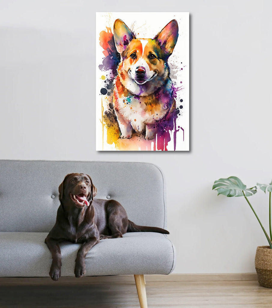 Corgi Dog Watercolor Print Cute Pet Keepsake Wall Art Dog Lover Gift Adorable Canine Home Decor for Puppy Dog Lovers!