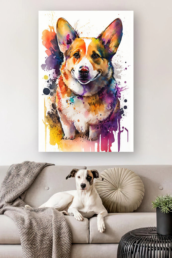 Corgi Dog Watercolor Print Cute Pet Keepsake Wall Art Dog Lover Gift Adorable Canine Home Decor for Puppy Dog Lovers!