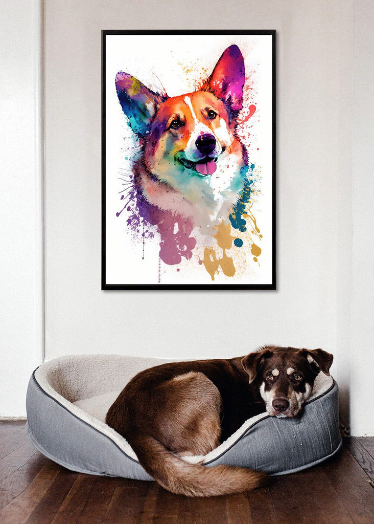 Corgi Dog Watercolor Print Cute Pet Keepsake Wall Art Dog Lover Gift Adorable Canine Home Decor for Puppy Dog Lovers!