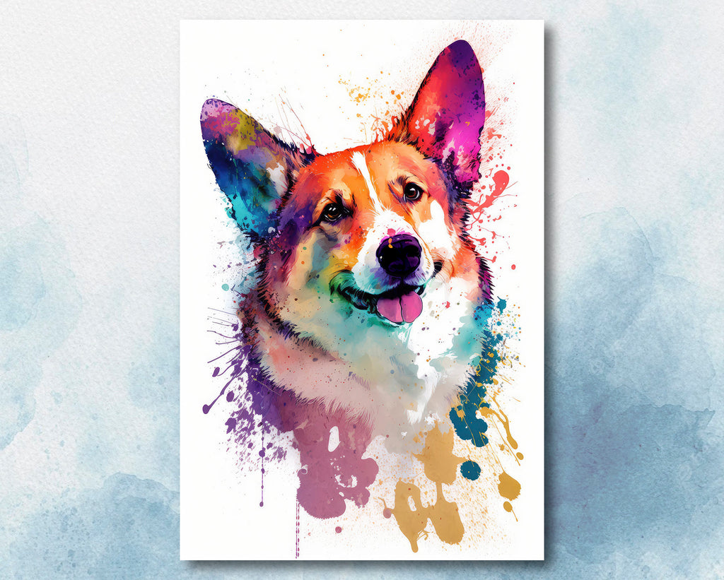 Corgi Dog Watercolor Print Cute Pet Keepsake Wall Art Dog Lover Gift Adorable Canine Home Decor for Puppy Dog Lovers!