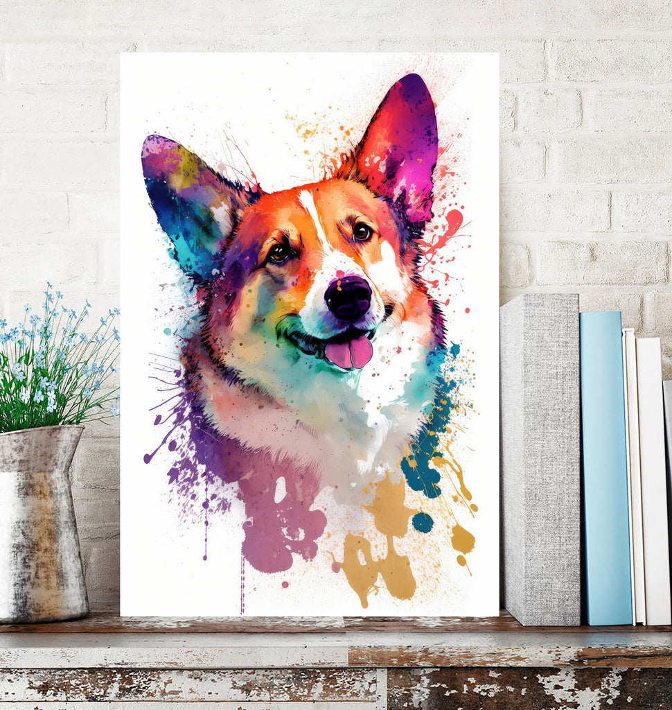 Corgi Dog Watercolor Print Cute Pet Keepsake Wall Art Dog Lover Gift Adorable Canine Home Decor for Puppy Dog Lovers!