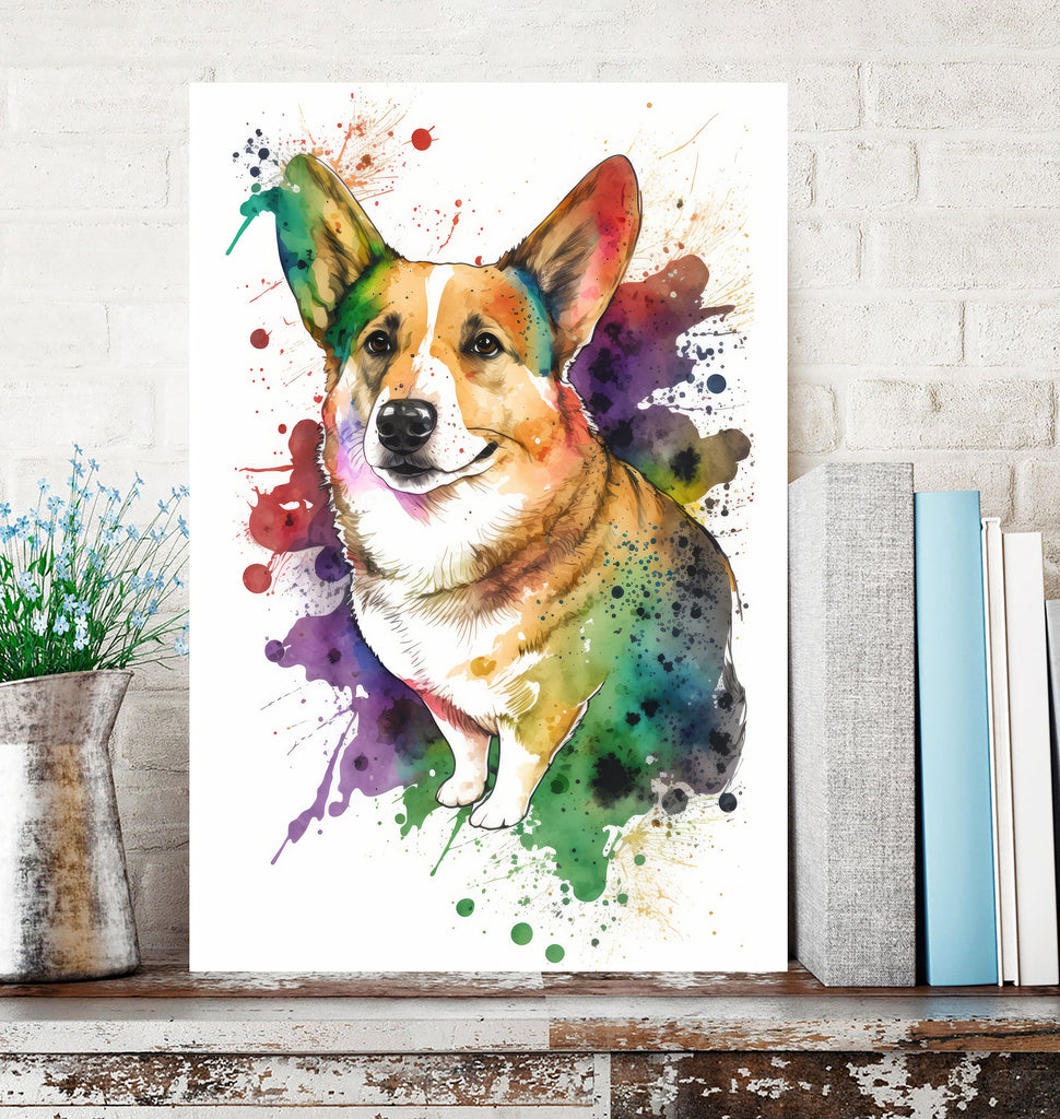 Corgi Dog Watercolor Print Cute Pet Keepsake Wall Art Dog Lover Gift Adorable Canine Home Decor for Puppy Dog Lovers!