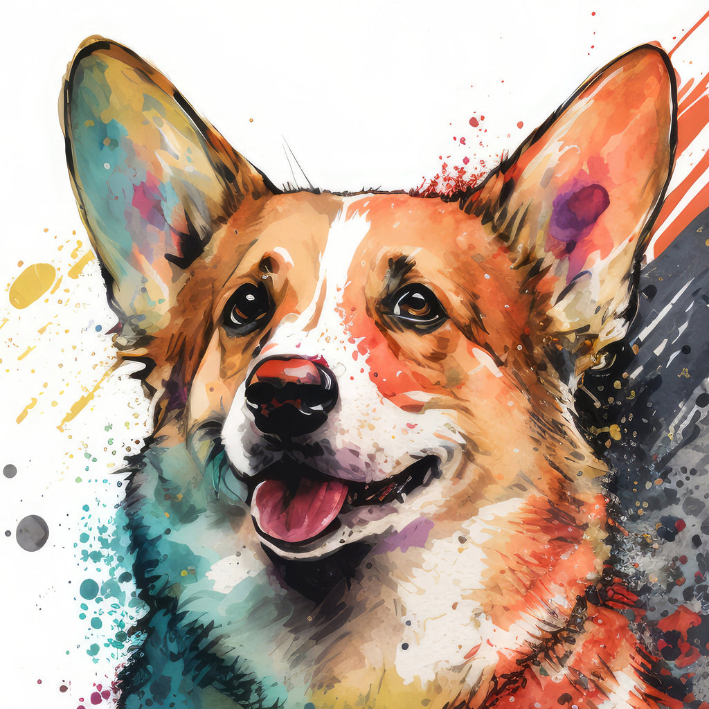 Corgi Dog Watercolor Print Cute Pet Keepsake Wall Art Dog Lover Gift Adorable Canine Home Decor for Puppy Dog Lovers!